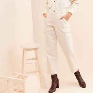 Anthropologie Off-White Cropped Jeans